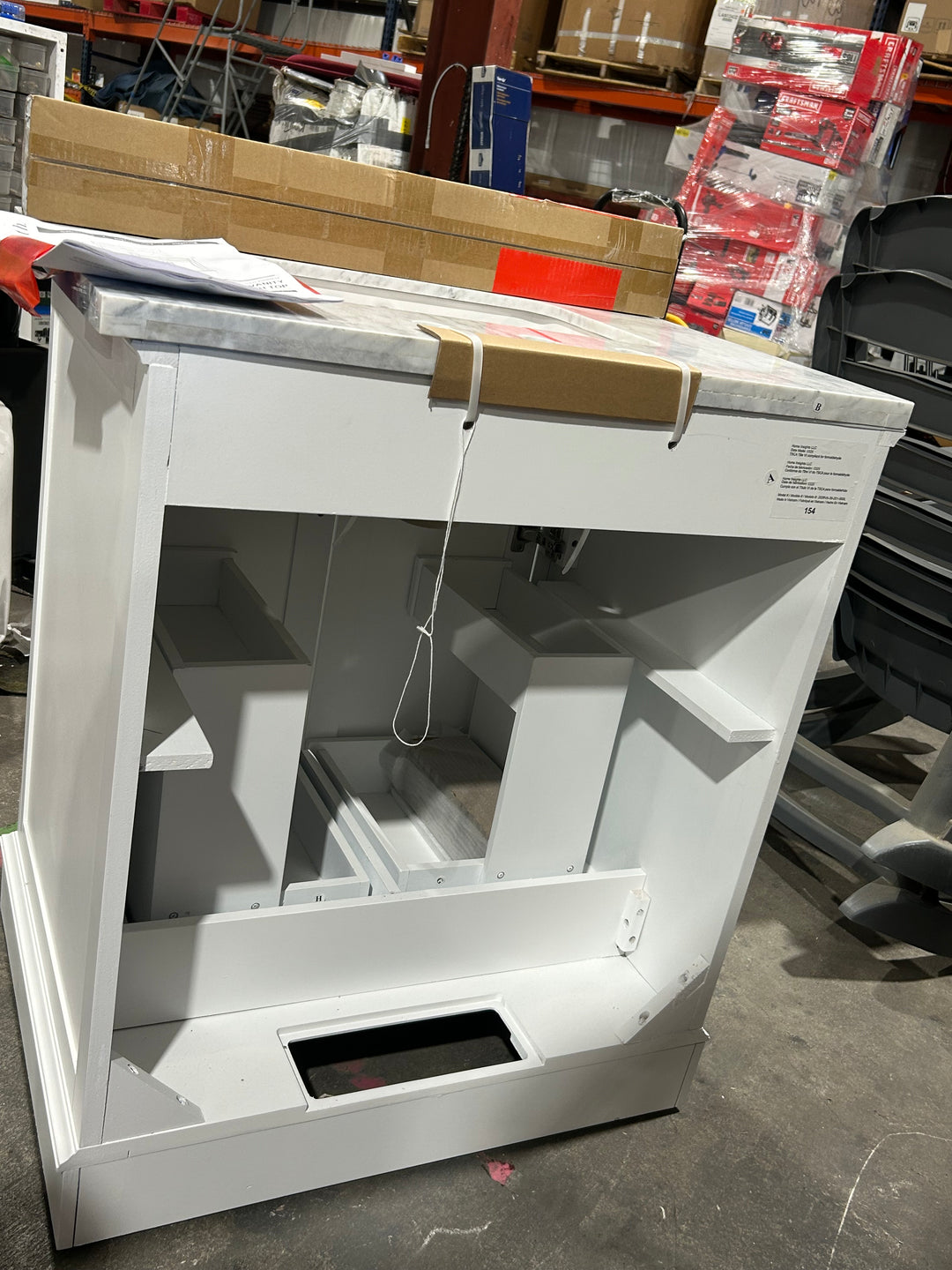 allen + roth Roveland 30-in White Undermount Single Sink Bathroom Vanity with Natural Carrara Natural Marble Top (open box)