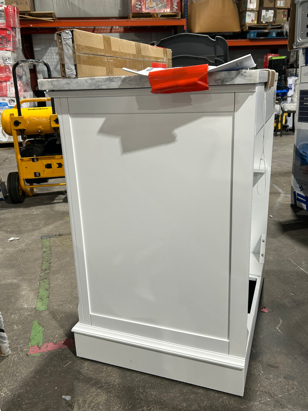 allen + roth Roveland 30-in White Undermount Single Sink Bathroom Vanity with Natural Carrara Natural Marble Top (open box)