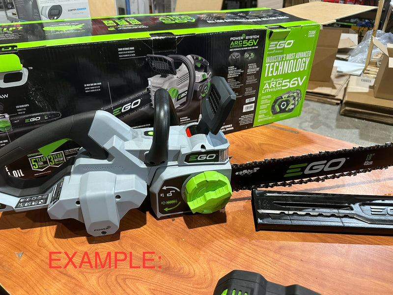 EGO POWER+ 56-volt 18-in Battery 5 Ah Chainsaw (Battery and Charger Included) (used)