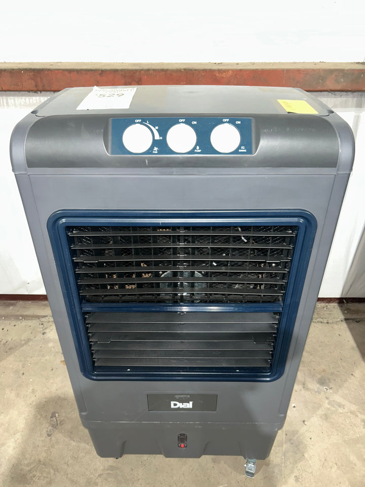 Enfriador evaporativo portátil Dial Manufacturing de 5300 CFM y 3 velocidades para interiores y exteriores, para 1650 pies cuadrados (motor incluido) (USADO)