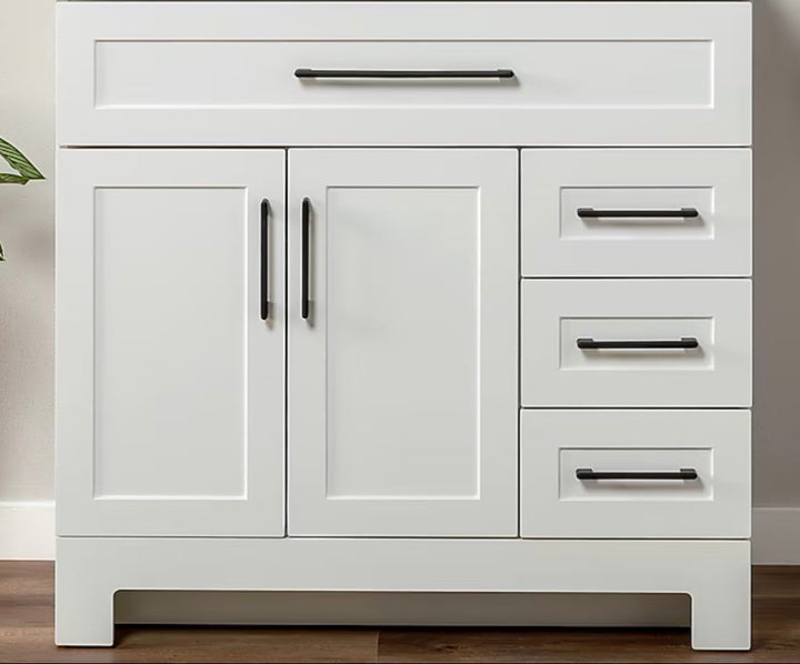 Style Selections Cauley 36-in True White Single sink Bathroom Vanity (Open Box) (NO TOP)