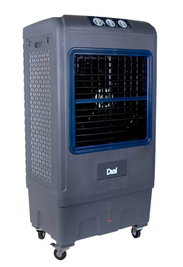 Enfriador evaporativo portátil Dial Manufacturing de 5300 CFM y 3 velocidades para interiores y exteriores, para 1650 pies cuadrados (motor incluido) (USADO)