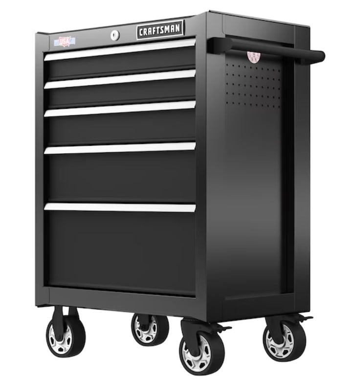CRAFTSMAN 2000 Series 26.5-in W x 37.5-in H 5 -Drawer Steel Rolling Tool Cabinet ( Black ) (damaged)