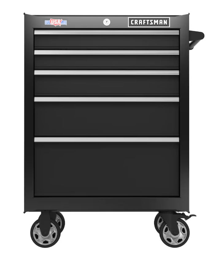 CRAFTSMAN 2000 Series 26.5-in W x 37.5-in H 5 -Drawer Steel Rolling Tool Cabinet ( Black ) (OPEN BOX)