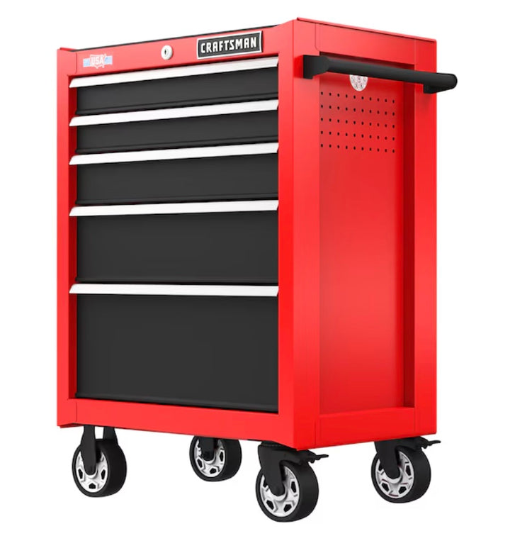 CRAFTSMAN 2000 Series 26.85-in W x 38.04-in H 5 -Drawer Steel Rolling Tool Cabinet ( Red ) (DAMAGED)