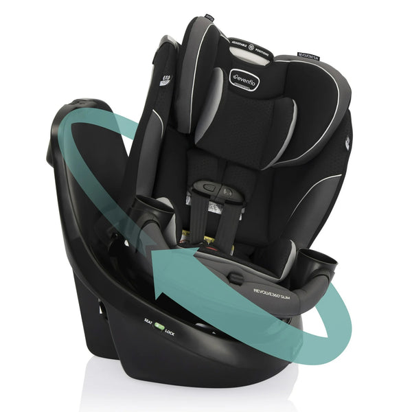 Evenflo Revolve360 Slim 2-in-1 Rotational Car Seat - Black/Grey