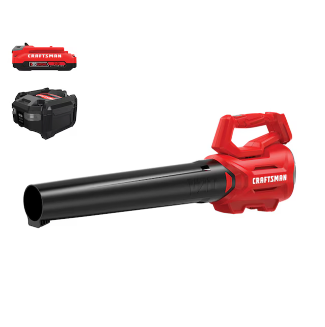 CRAFTSMAN 20-volt Max 340-CFM 90-MPH Battery Handheld Leaf Blower 2 Ah (Battery and Charger Included) (Open Box)