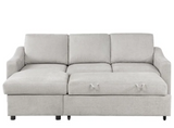 Coddle Aria Fabric Sleeper Sofa with Reversible Chaise and Storage, Beige