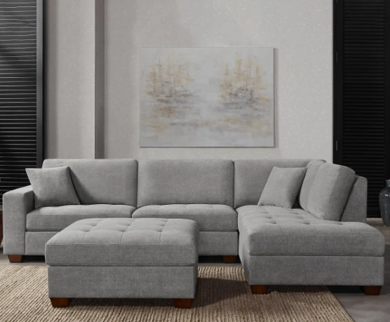 Miles Fabric Sectional with Ottoman