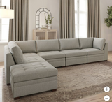 Thomasville Tisdale Modular Sectional 6-piece Boucle with Storage Ottoman