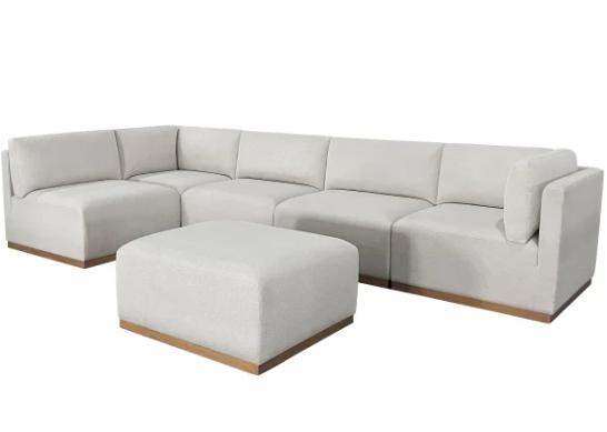 Henredon Murphy Fabric Modular Sectional with Ottoman