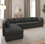 Thomasville Tisdale Modular Sectional 6-piece Dark Gray with Storage Ottoman