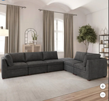 Thomasville Tisdale Modular Sectional 6-piece Dark Gray with Storage Ottoman