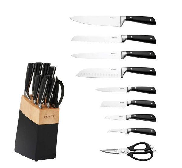 Skandia Constract 10-Piece Knife Block Set, Black