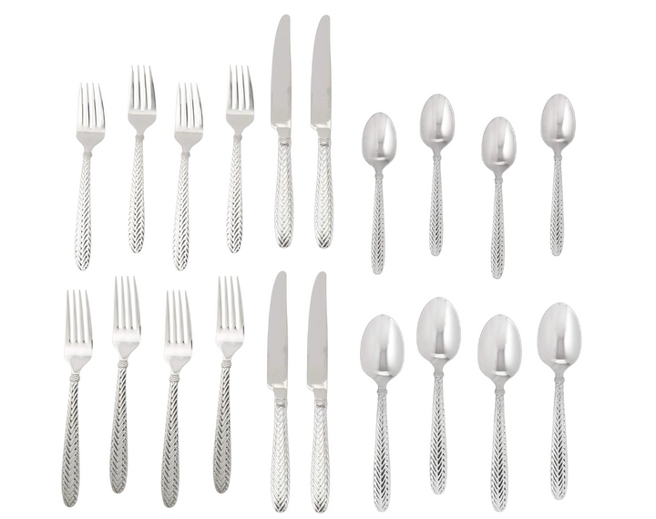 Wallace Reins 18/10 Stainless Steel Flatware Set, 20-Piece, Service for 4