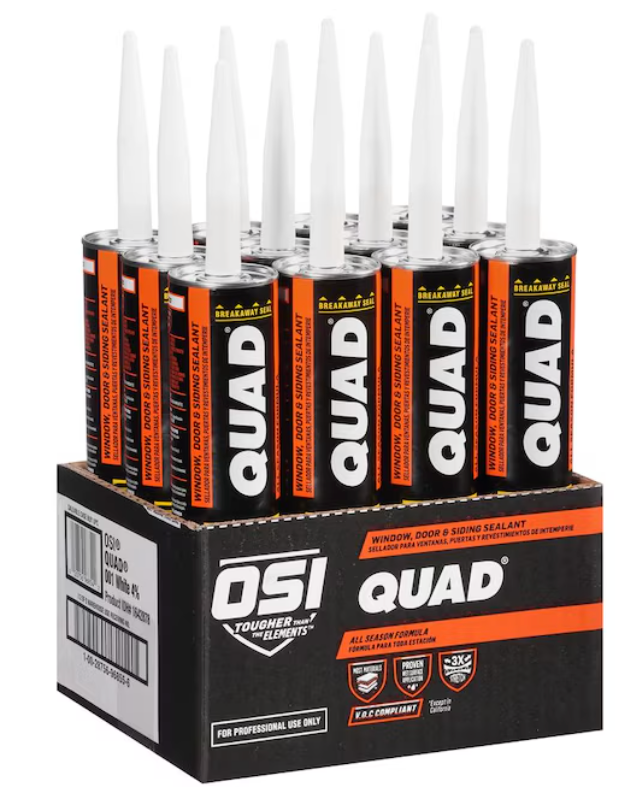 OSI Quad Window, Door and Siding Sealant Bronze, 201, 10 fl oz, Cartridge (12 Pack)