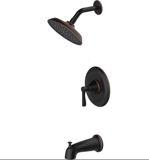 allen + roth Townley Oil Rubbed Bronze 1-handle Single Function 6-in Round Bathtub and Shower Faucet Valve Included