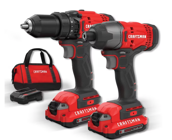 CRAFTSMAN V20 20-volt Max 2-Tool Power Tool Combo Kit with Soft Case (2-Batteries Included and Charger Included) (used) (bare tools)