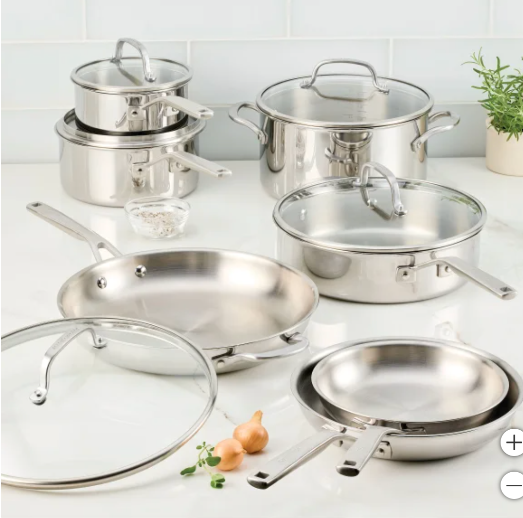 KitchenAid Tri-Ply Clad Stainless Steel 12-piece Cookware Set (new)