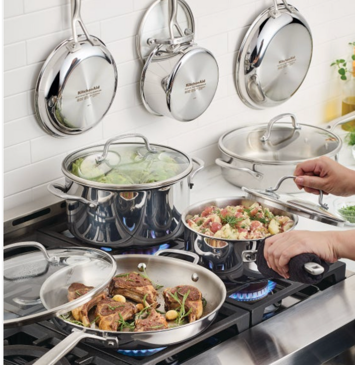 KitchenAid Tri-Ply Clad Stainless Steel 12-piece Cookware Set (new)