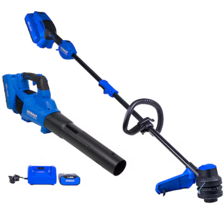 Kobalt Gen4 40-volt Cordless Battery String Trimmer and Leaf Blower Combo Kit 4 Ah (Battery & Charger Included) (USED)