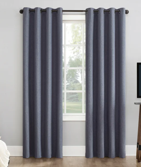 Sun Zero Texture Fleece Insulated 100% Blackout Window Curtains, 2-pack (100in x 96in)(New)