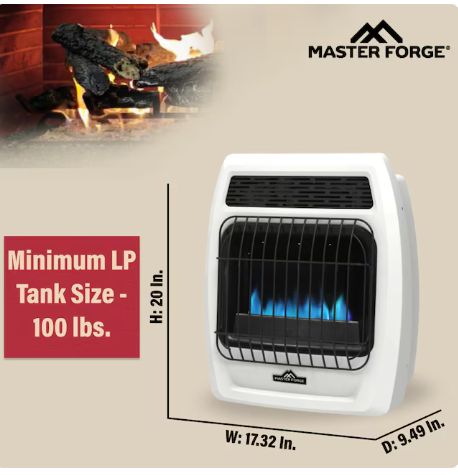 Master Forge 10000-BTU Wall Indoor Natural Gas or Liquid Propane Vent-Free Convection Heater (OPEN BOX)