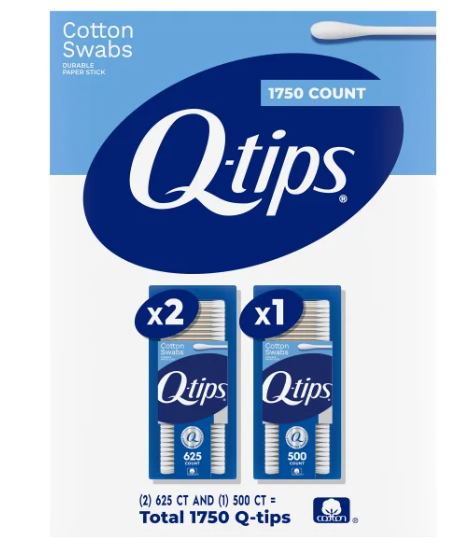 Q-Tips Cotton Swabs 3-pack, Total 1750-count (NEW)