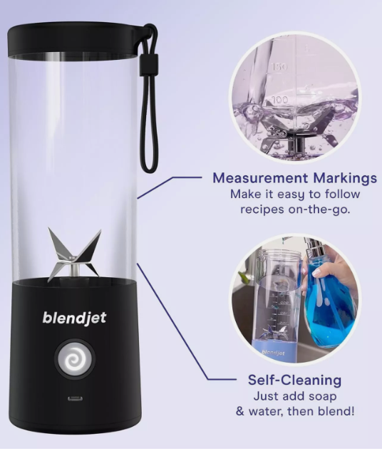 BlendJet 2 Portable Cordless Rechargeable Blender 16 Oz - Black (new)