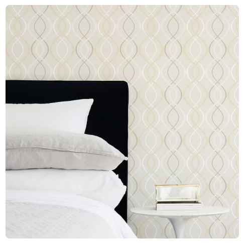 Scott Living 30.75-Sq. Feet Yellow Taupe Vinyl Geometric Self-adhesive Peel and Stick Wallpaper (OPEN BOX)