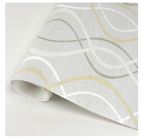 Scott Living 30.75-Sq. Feet Yellow Taupe Vinyl Geometric Self-adhesive Peel and Stick Wallpaper (OPEN BOX)