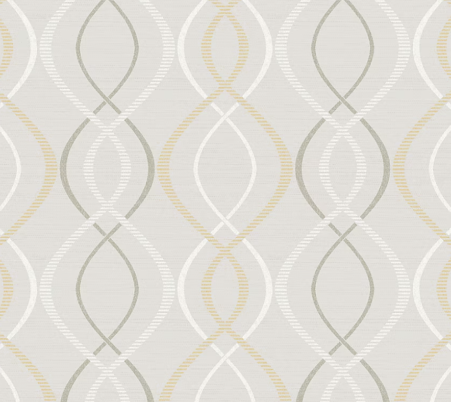 Scott Living 30.75-Sq. Feet Yellow Taupe Vinyl Geometric Self-adhesive Peel and Stick Wallpaper (OPEN BOX)