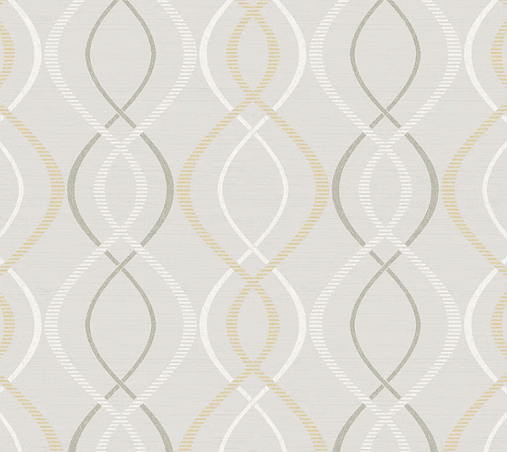 Scott Living 30.75-Sq. Feet Yellow Taupe Vinyl Geometric Self-adhesive Peel and Stick Wallpaper (OPEN BOX)