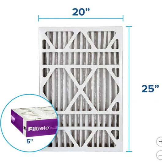 3M Filtrete HVAC 5" Filter Allergen Reduction 20x25x5 , 2-pack (OPEN BOX)