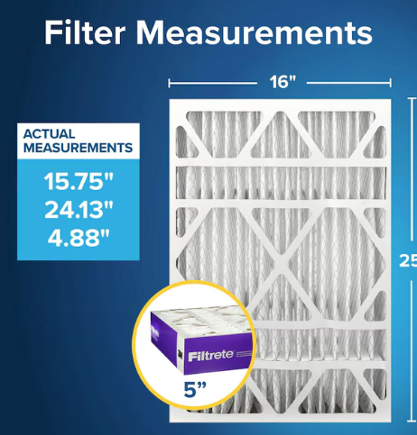 Filtrete 16-in W x 25-in L x 5-in MERV 12 1550 MPR Allergen, Bacteria and Virus Electrostatic Pleated Air Filter (NEW)(DONT LIST)