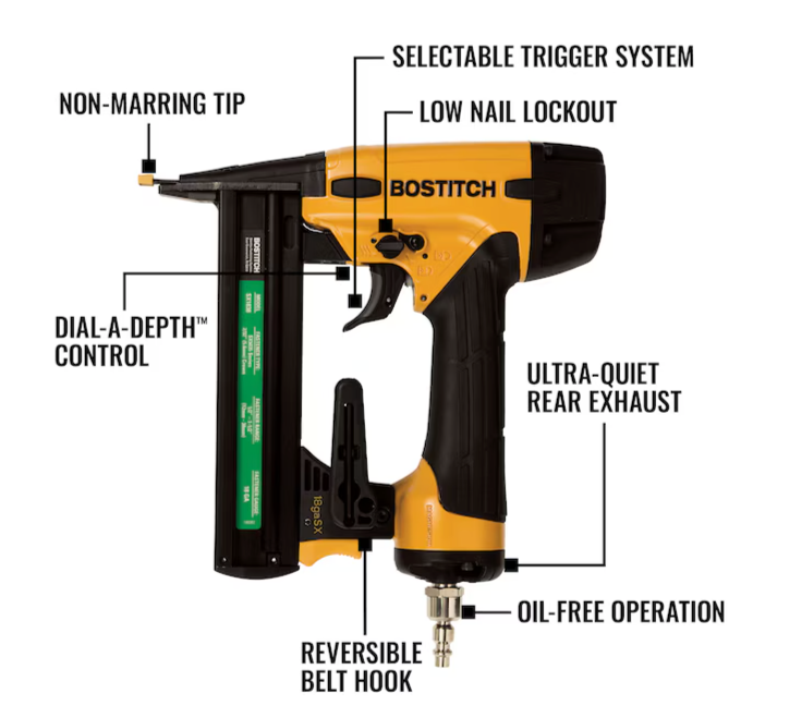 Bostitch 18 -Gauge 7/32-in Narrow crown Finish Pneumatic Stapler (OPEN BOX)