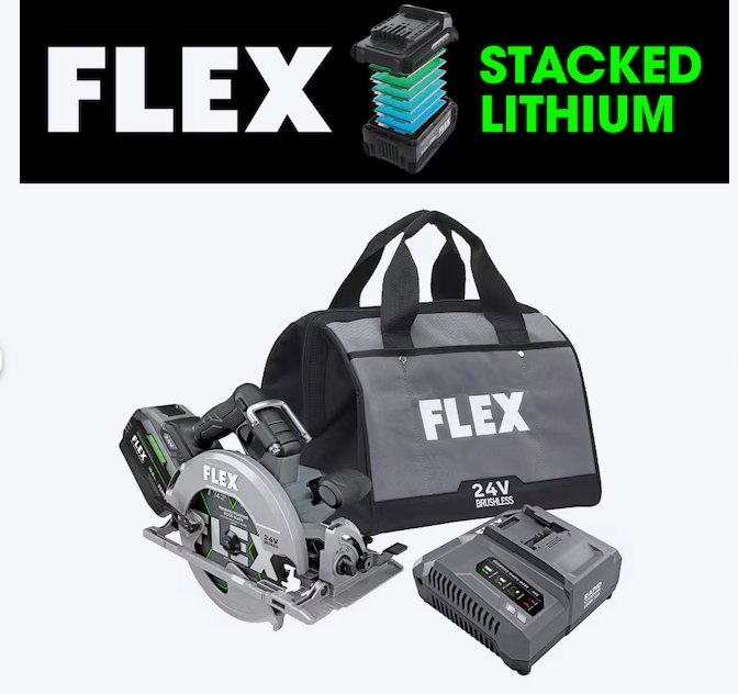 FLEX 24-volt 7-1/4-in Brushless Cordless Circular saw kit ( Battery Included )(OPEN BOX)