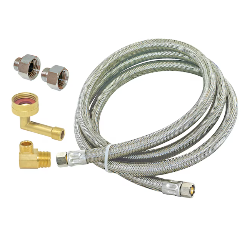 EASTMAN 8-ft 3/8 -in Compression Inlet x 3/8 -in Compression Outlet Stainless steel Dishwasher connector (open box)