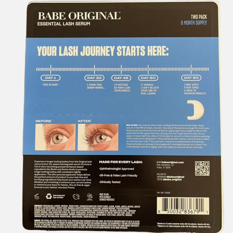 BABE ORIGINAL Essential Eyelash, Two-Pack (NEW)