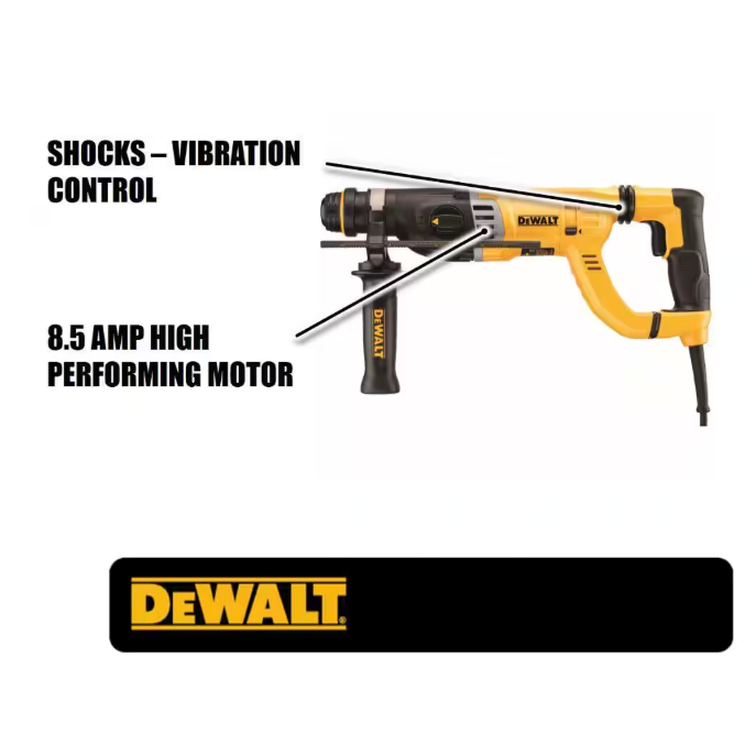 DeWalt 8.5 Amp 1-1/8 in. Corded SDS-PLUS D-Handle Concrete/Masonry Rotary Hammer Drill Kit (USED)
