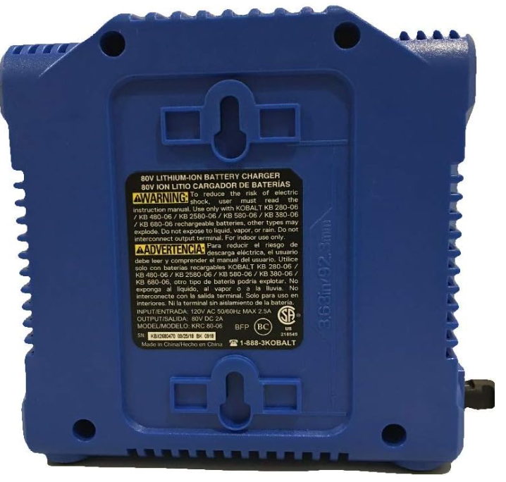 Kobalt 80 Volt Power Equipment Compact Battery Charger Model KRC 80-06 (NEW)