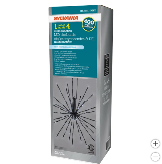Sylvania 1 set of 4 LED Christmas Starburst (open box)