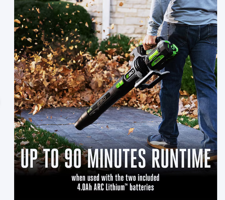 EGO POWER+ 56-volt 880-CFM 200-MPH Battery Handheld Leaf Blower 4 Ah (open box)