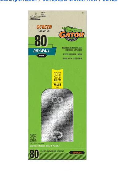 Gator Coarse 80 -Grit Sheet Sandpaper 4.25-in W x 11.25-in L 25 -Sheets (2- pack) (new)