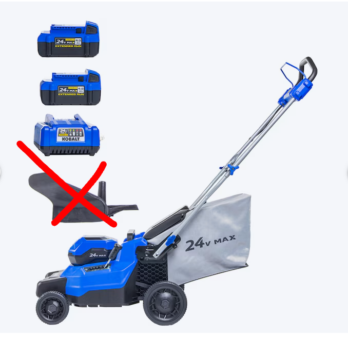 Kobalt 24-volt, 16-in Push Battery Walk Mower with (2) 4 Ah Battery Included (USED)(DONT LIST)