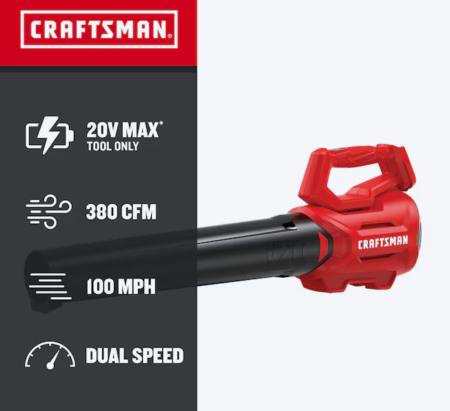 CRAFTSMAN V20 20-volt max 380-CFM 100-MPH Battery Handheld Leaf Blower (Bare tool)(used)