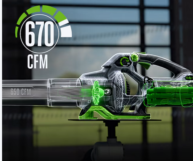 Soplador de hojas portátil a batería EGO POWER+ de 56 voltios, 670 CFM y 180 MPH (caja abierta) (herramienta sin accesorios)