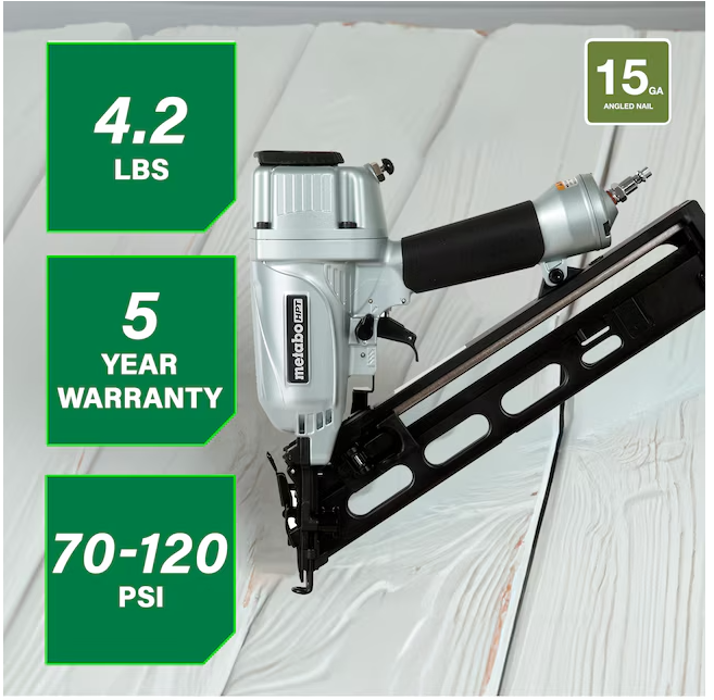 Metabo HPT 2-1/2-in 15 -Gauge Pneumatic Angled Finish Nailer (Used)