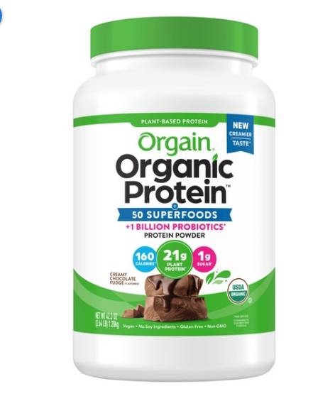 Orgain Organic Protein and Superfoods Plant Based Protein Powder, Creamy Chocolate Fudge, 2.64 lbs (new)