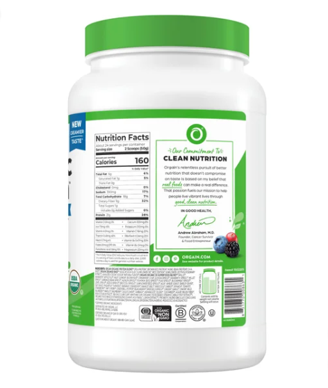 Orgain Organic Protein and Superfoods Plant Based Protein Powder, Creamy Chocolate Fudge, 2.64 lbs (new)